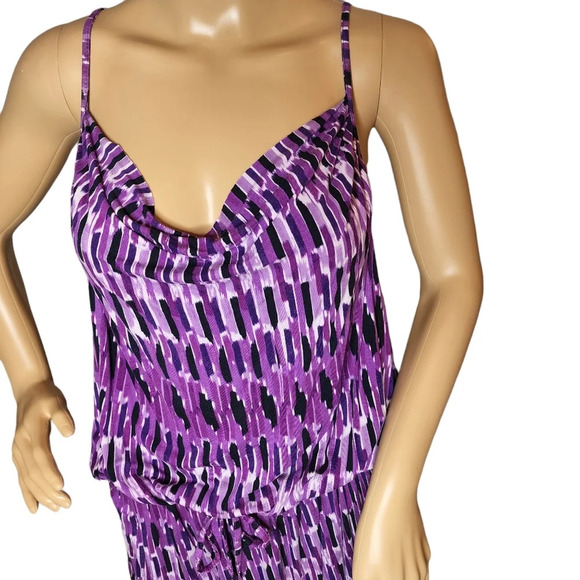 Lane Bryant Jersey Knit Purple Drawstring Waist Sleeveless Dress Size 18/20 2X - Picture 6 of 10